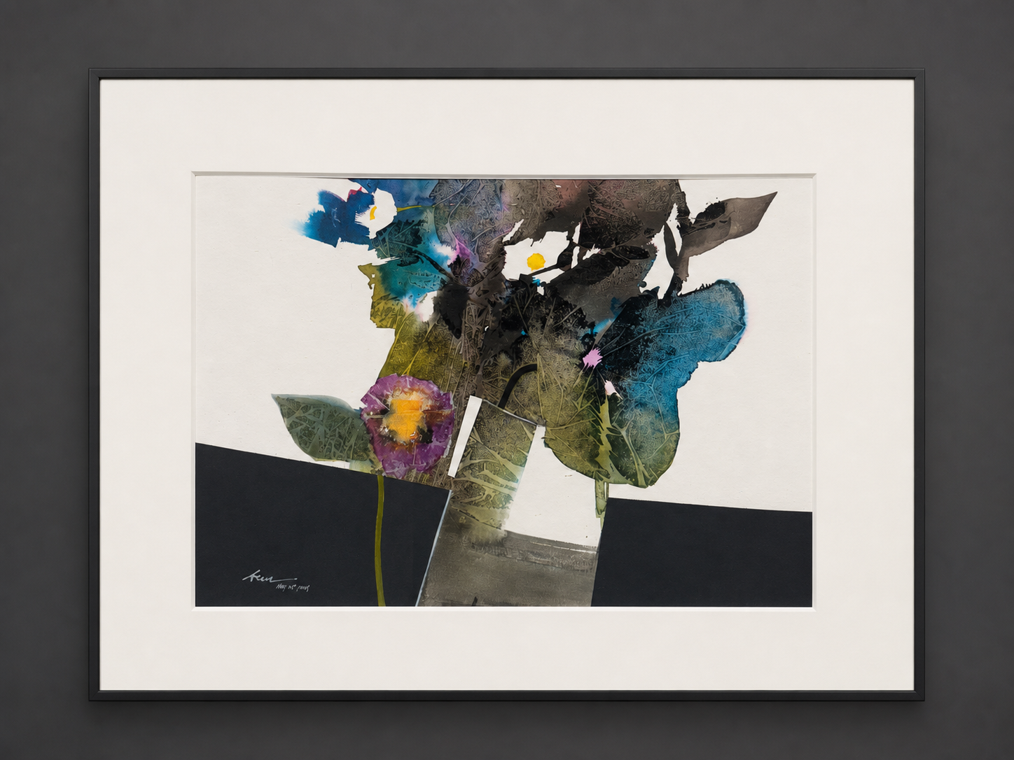Turquoise Flowers in Vase by Pat Dews
